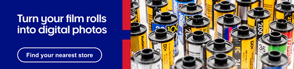Turn your film rolls into digital photos. Find your nearest store.