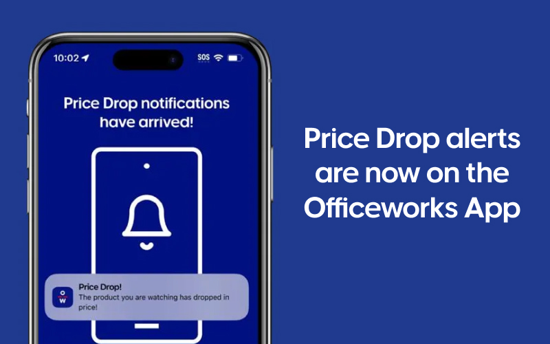 Price drop alerts are now on the Officeworks App