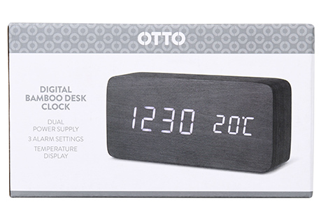Otto Digital bamboo desk clock