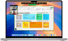 MacBook, screen shows Zoom call where one person is screen sharing an Excel window, to demonstrate compatiblity of business apps with Apple