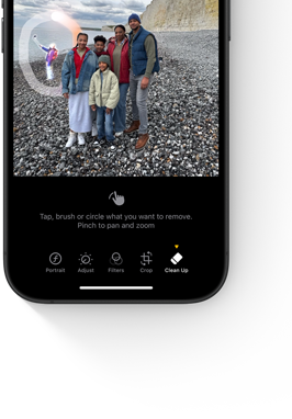 An object in the background of a photo on iPhone to highlight what to remove