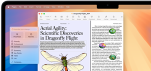 Using Apple Intelligence Writing Tools to revise a scientific document in the Pages app to be more concise