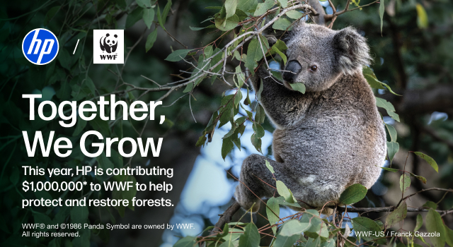 Together, We Grow. This year, HP is contributing $1,000,000* to WWF to help protect and restore forests.