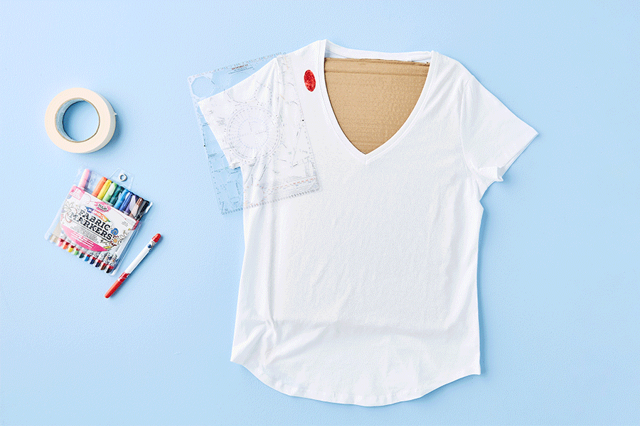 Using stencils is one of several cute T-shirt design ideas.