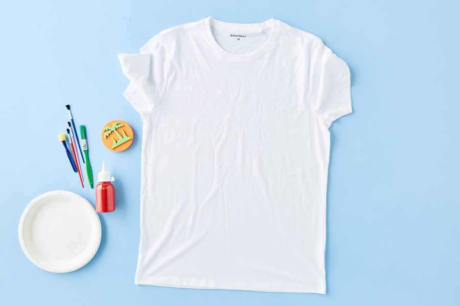 Use restraint when tie-dying for custom T-shirts.