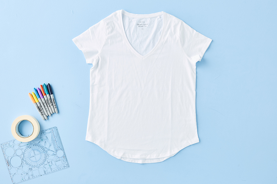 This T-shirt design idea is all about using stencils to create something unique