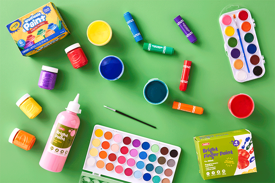 Choose non-toxic paints to fill your kids’ eco craft kit.