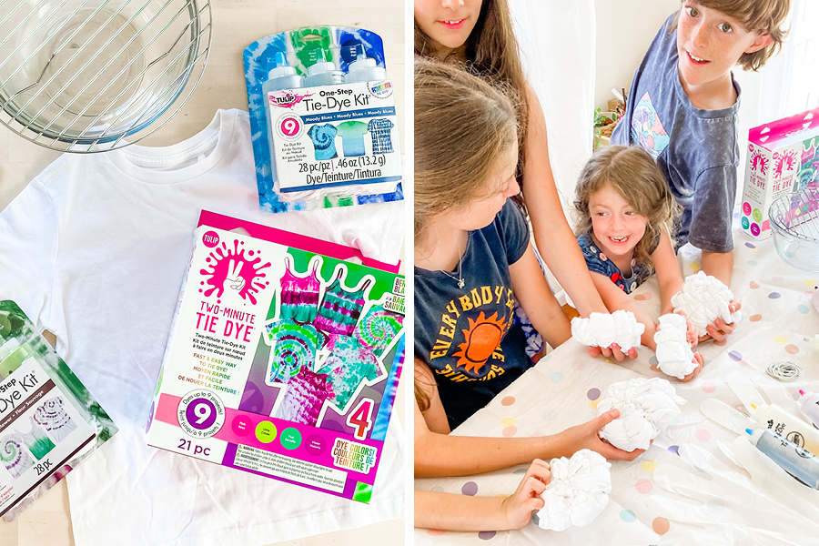 The @where.leaning.meets.play family tried out tie-dying as a fun craft idea for kids.