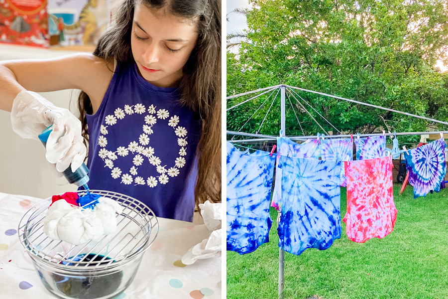 The @where.leaning.meets.play family tried out tie-dying as a fun craft idea for kids.