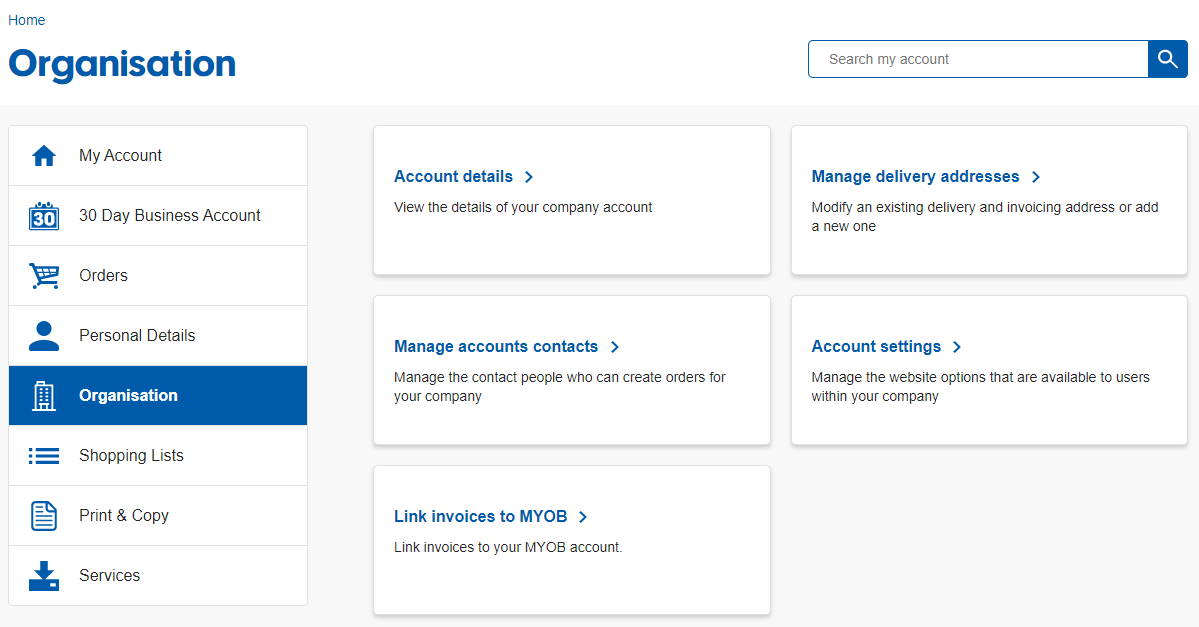 Organisation Account